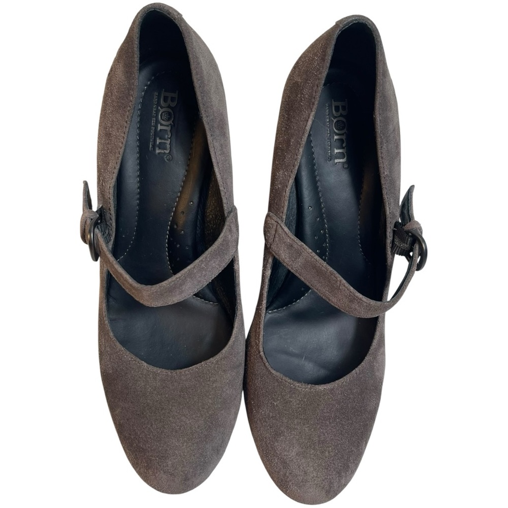 Born Women's Dark Brown Suede Mary Jane Wedge-Classic Comfort
